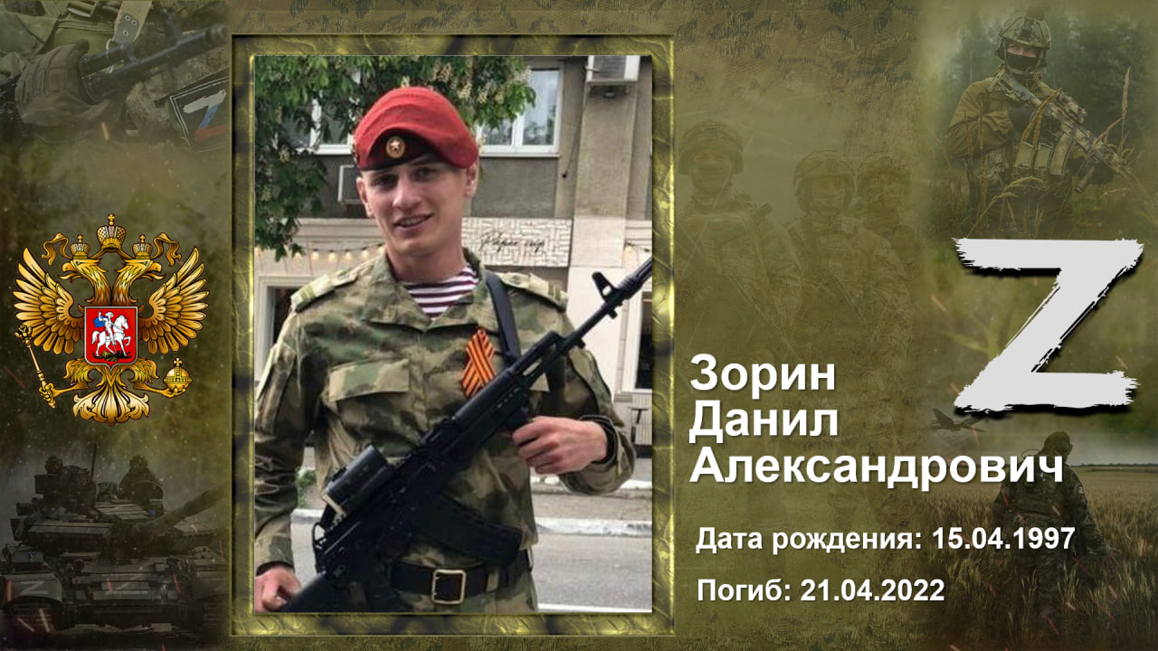 ЗОРИН ДАНИЛ АЛЕКСАНДРОВИЧ